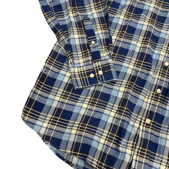 Tommy Hilfiger Blue Plaid Cotton Button Down XXL - Picture 2 of 4